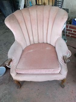 Pink wingback chair vintage
