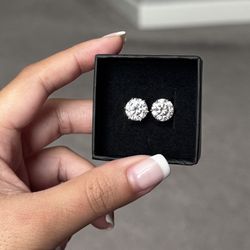 Moissanite 6 CT Round Solitaire Earrings (New)