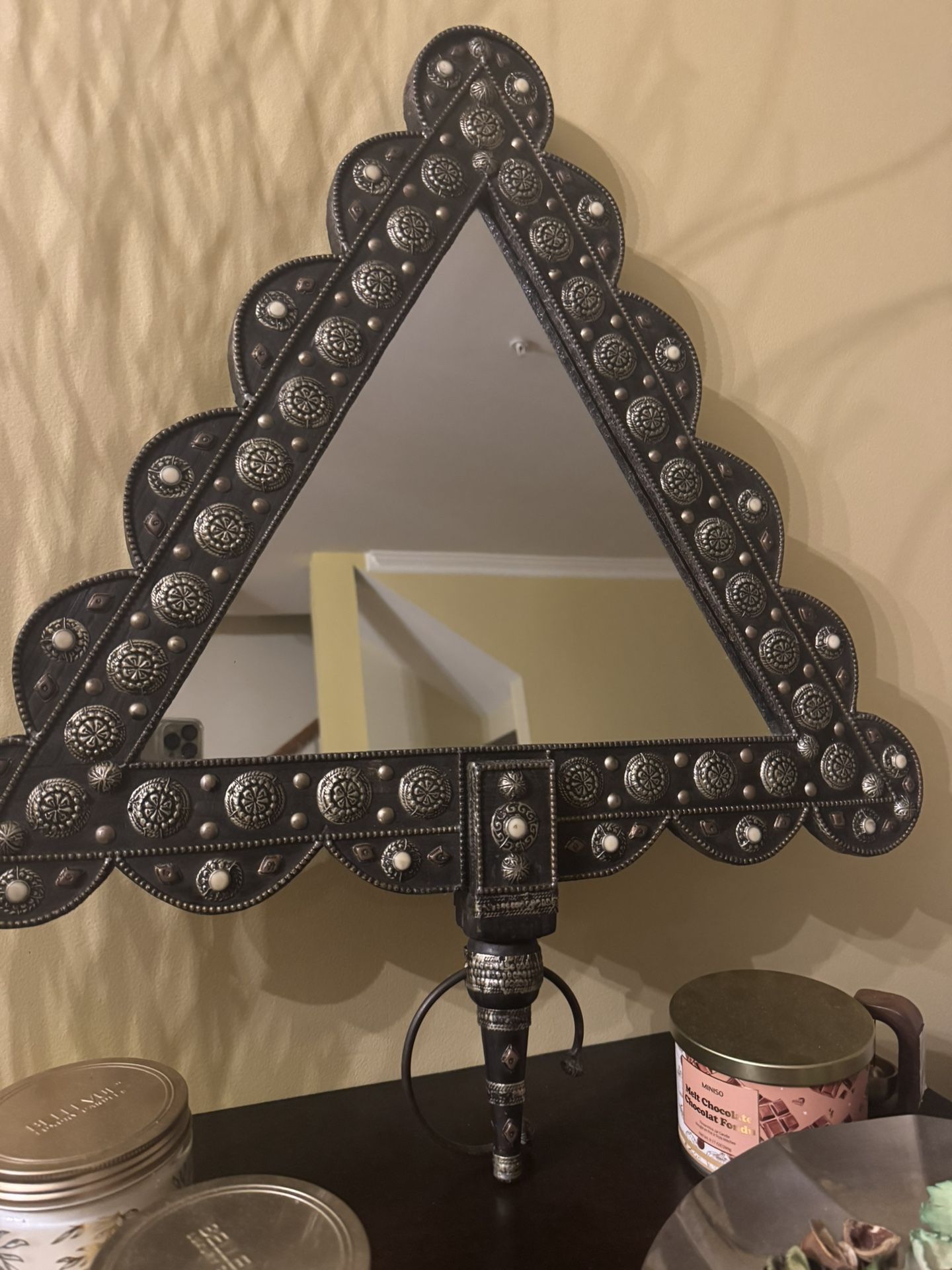 Handmade Moroccan Mirror – Unique Triangular Design