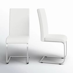 Set of 2 Faux Leather Dining Chairs