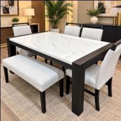 7 Pc Modern Dining Table Set