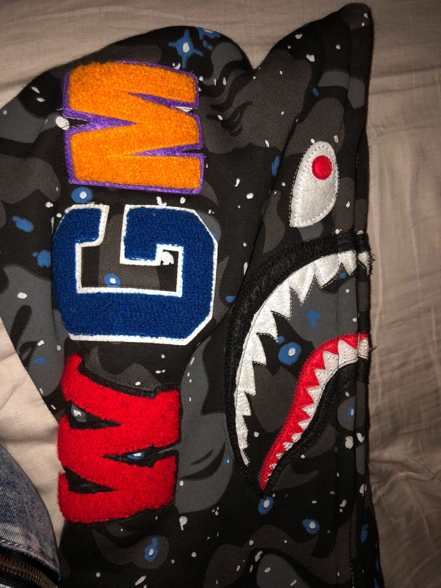 Bape space camo shark full zip hoodie