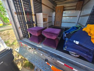 Purple Velvet Ottoman Set of 2 footstools seats