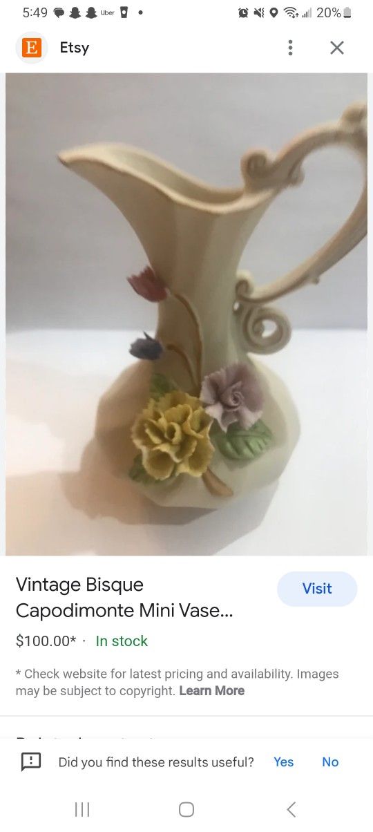 Vintage Bisque Cappdimenee Mini Vase