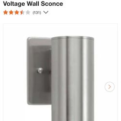 Home Decorators Collection 5.87 in. Brushed Nickel Integrated LED Outdoor Line Voltage Wall Sconce