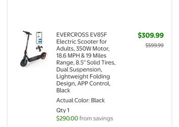 EverCross Electric scooter $200