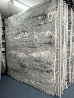 Large Abstract Gray Area Rug