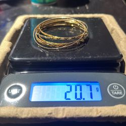 Six Gold Bracelets, 20 Grams Together