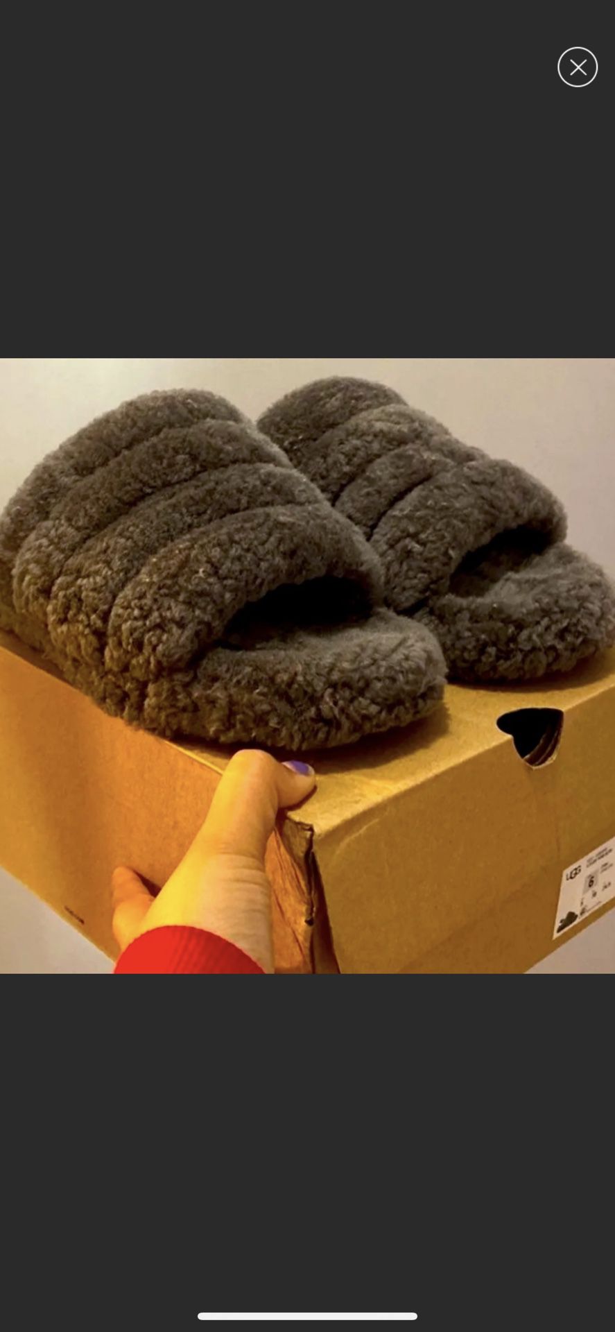 Gray UGG Fluff Yeah Slippers