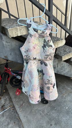 Floral Halter Neck Mini Dress for little girls