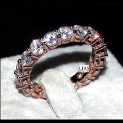 New 18k Rose Gold Wedding Ring Eternity Ring 