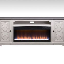 Montgomery 82" White Fireplace TV Console