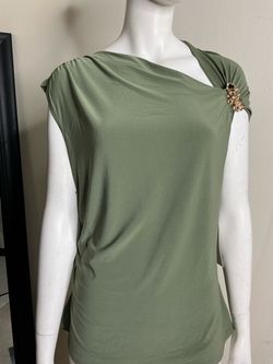 Sage Green Sleeveless Top with Gold Hardware