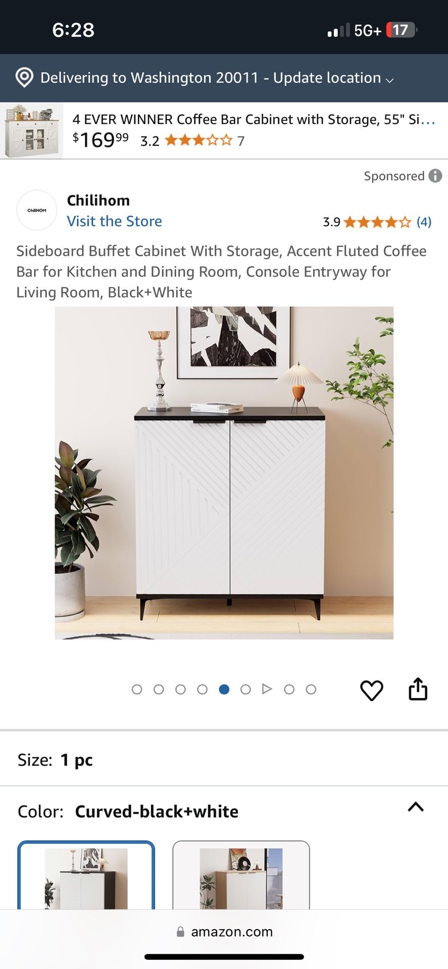 Black And White Storage Buffet