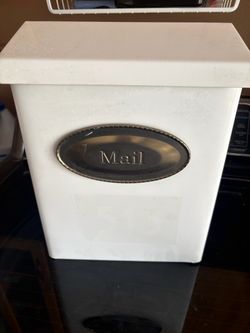 White metal mailbox