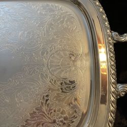 Oneida Large Silver Plated Serving Tray 21 1/2”x12”