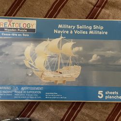 Creatology Wooden Puzzle Military Sailing Ship