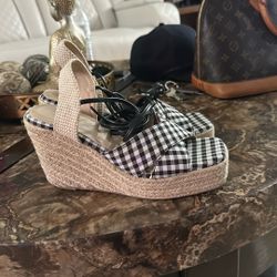 Lace Up Wedge Sandal, Size 8