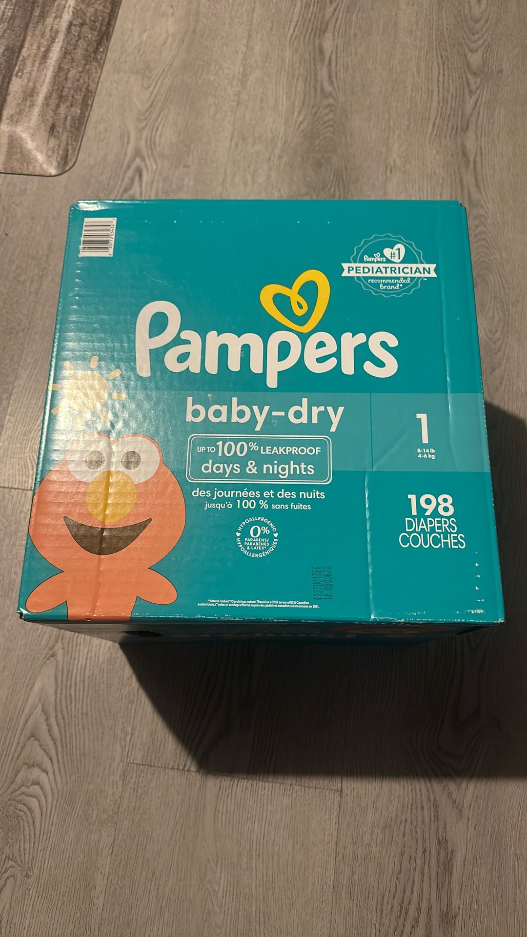 Pampers Baby Dry Baby Diapers Size 1, 198 Count