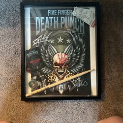 5FingerDeath punch Signed Shadow Box