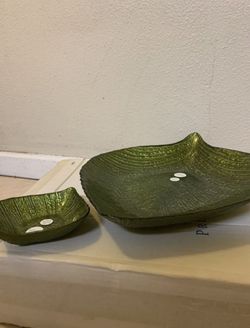 Princess House Chip and Dip Leaf Platter