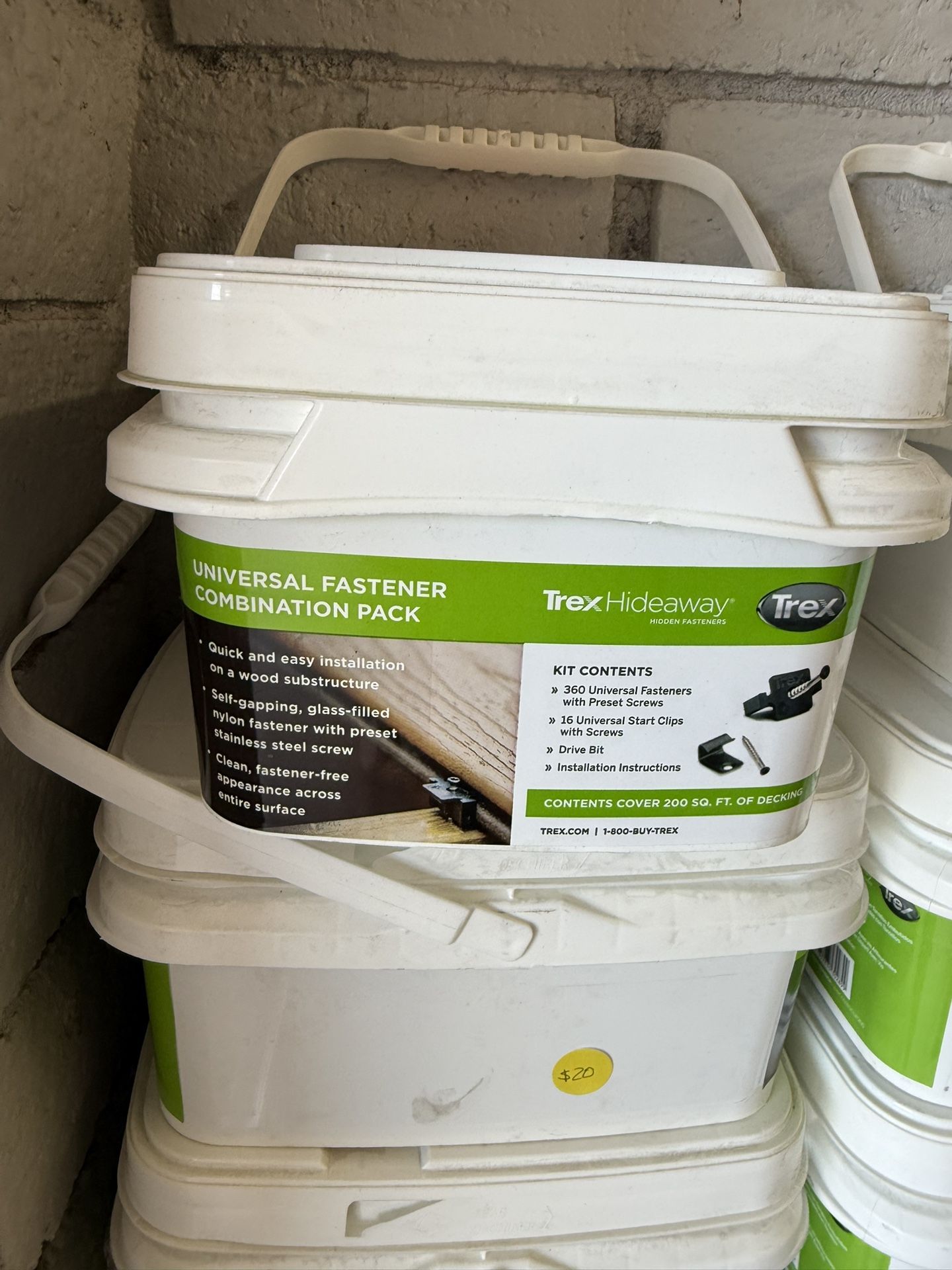 200 sq. ft. Universal Hidden Deck Fasteners - Combo Bucket