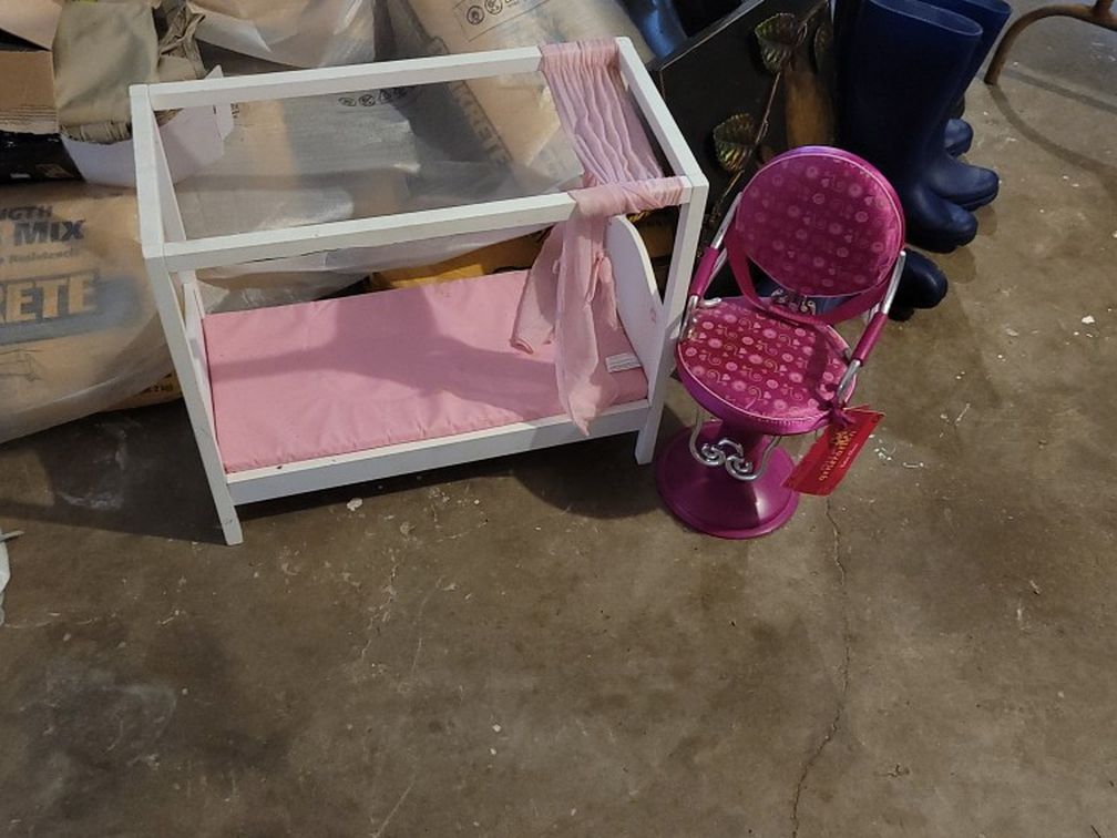 Doll Bed And Hairdresser Chair