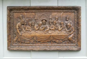 Vintage Genuine Burwood 3D Last Supper Plaque