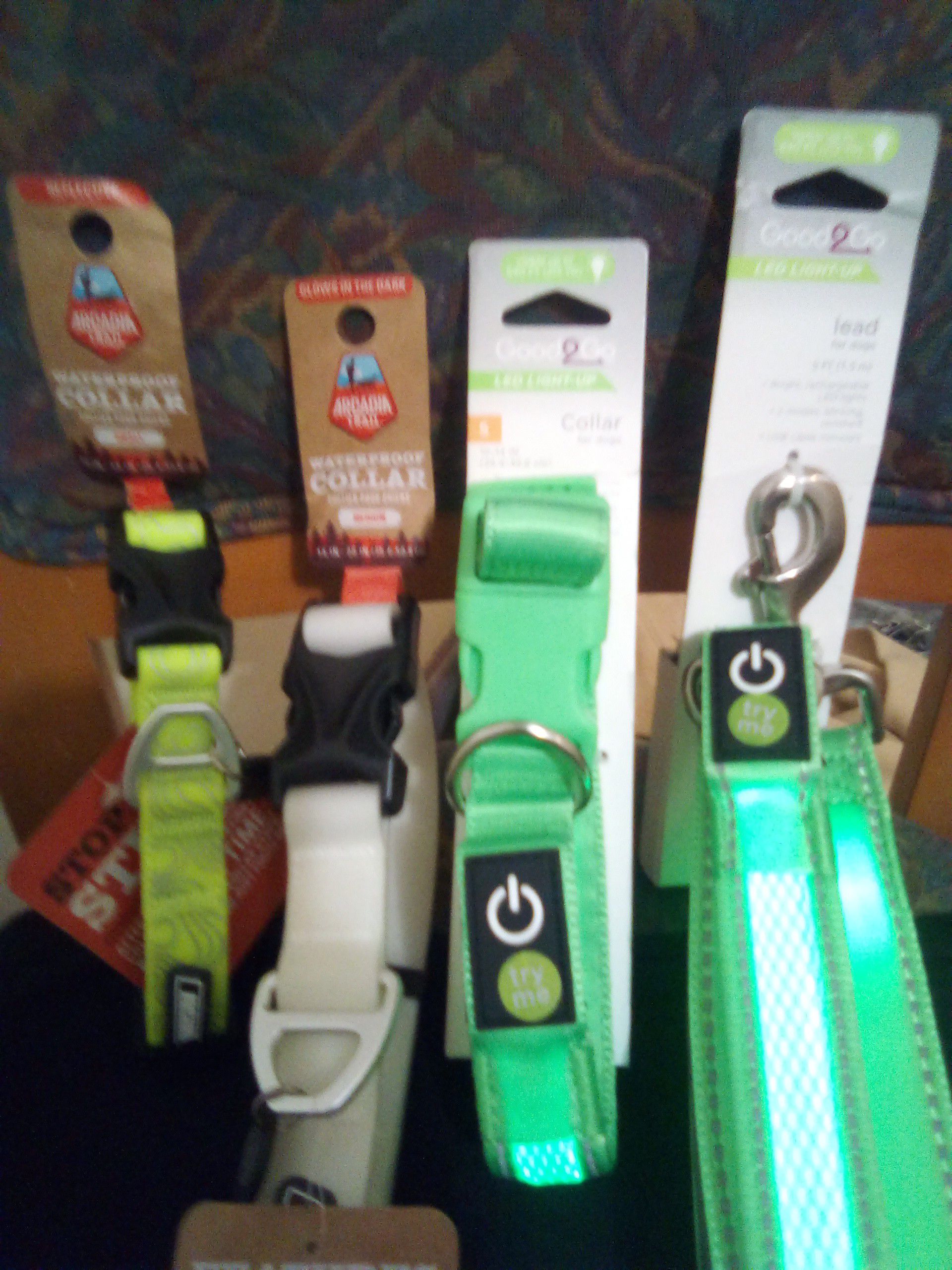 LED and glow in the dark dog collars and lead