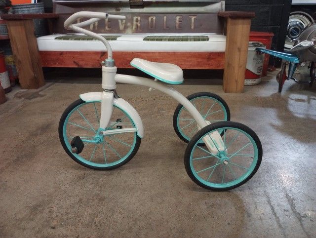 White and Turquoise Tricycle