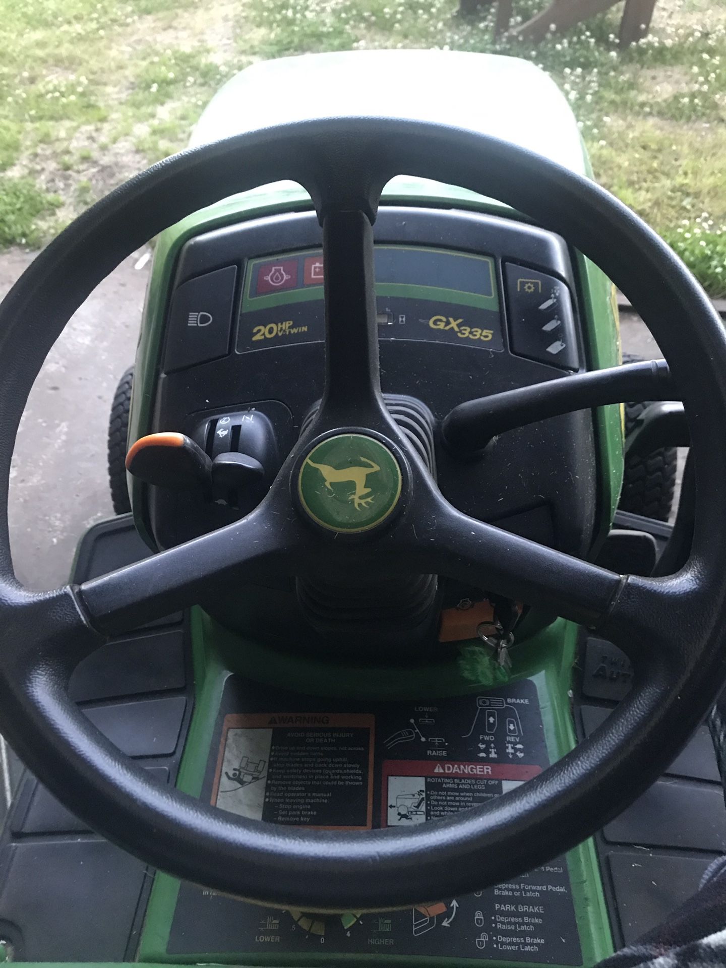 John Deere GX335 series professional lawns tractor rider mower with 48c