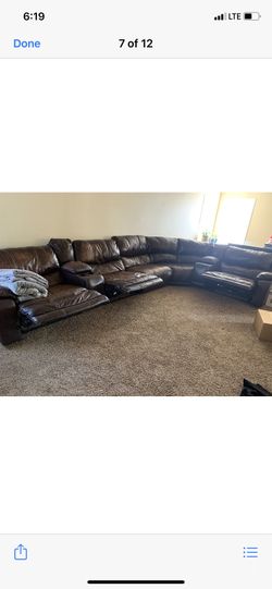 Leather sectional