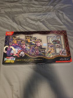 Pokemom Great Tusk & Iron Treads EX Box Paldean Fates Cards 
