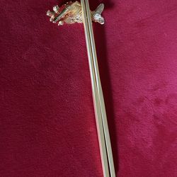 CHOPSTICKS WITH CARP REST 24K Gold