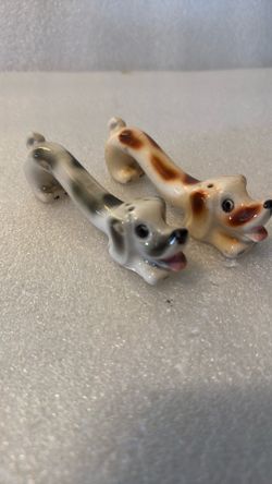 Vintage Dachshund Wiener Dog Salt & Pepper Shakers Ceramic Pair