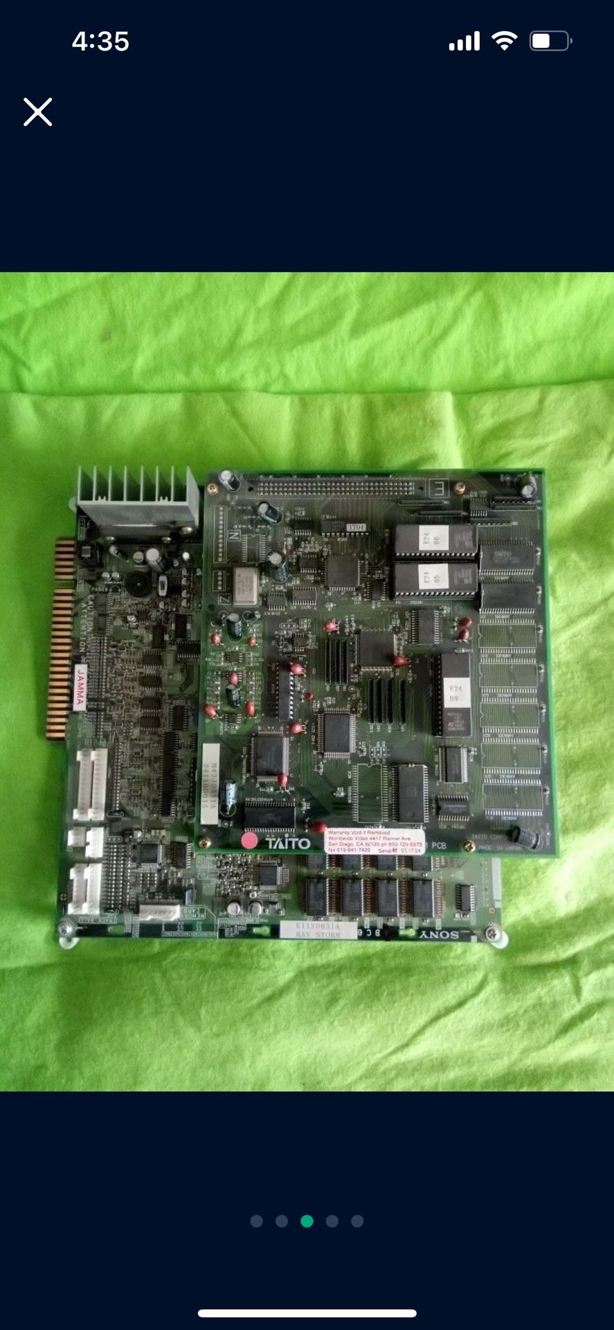 Sony Zn-1 Raystorm Arcade PCB Japan Version