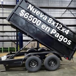 2026 Nueva 8x12x4 Dump Trailer En Pagos 