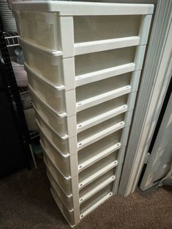 Plastic storage drawers