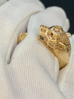 Gold Panther ring #34044