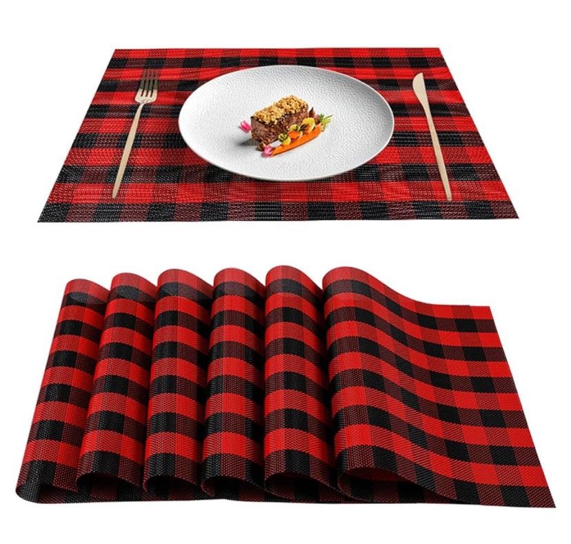 6 Brand New Buffalo Plaid Placemats