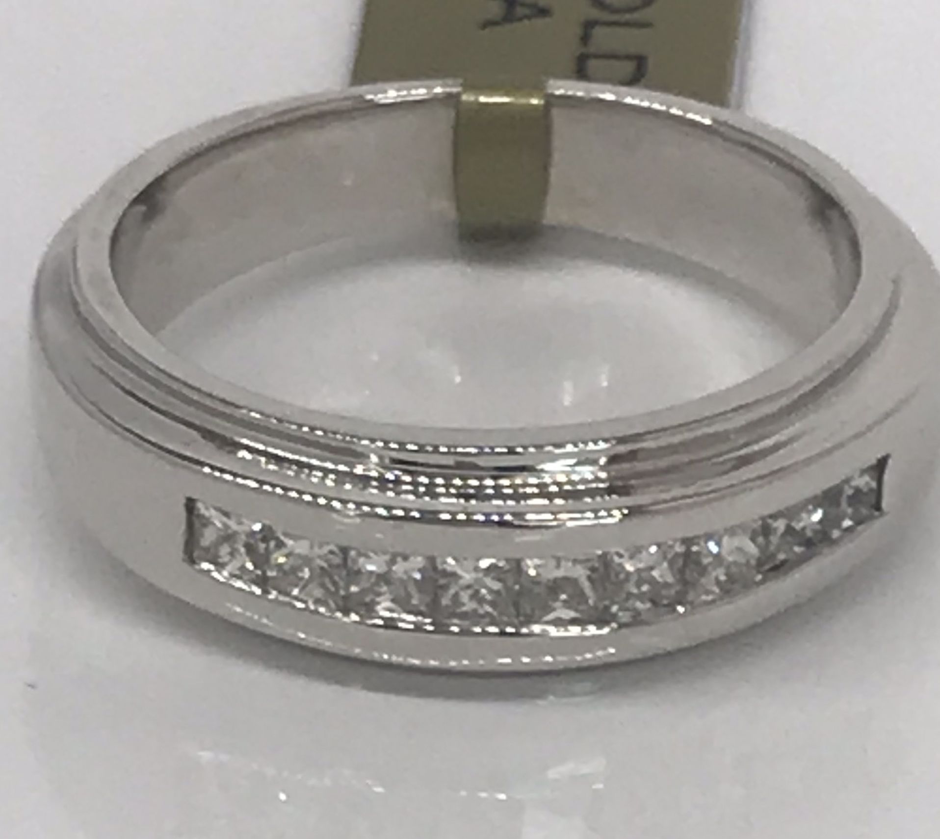 Men’s Solid 14k White Gold Diamonds Wedding Ring