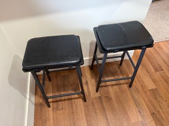 Bar Stools, Set of 2 Bar Chairs, Counter Height Stools, Upholstered Breakfast Bar Stools,, Black