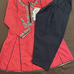 Indian Pakistani desi Girls embroidered anarkali dress for 5/6 years old girl