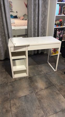 IKEA Micke White Desk with Storage: free