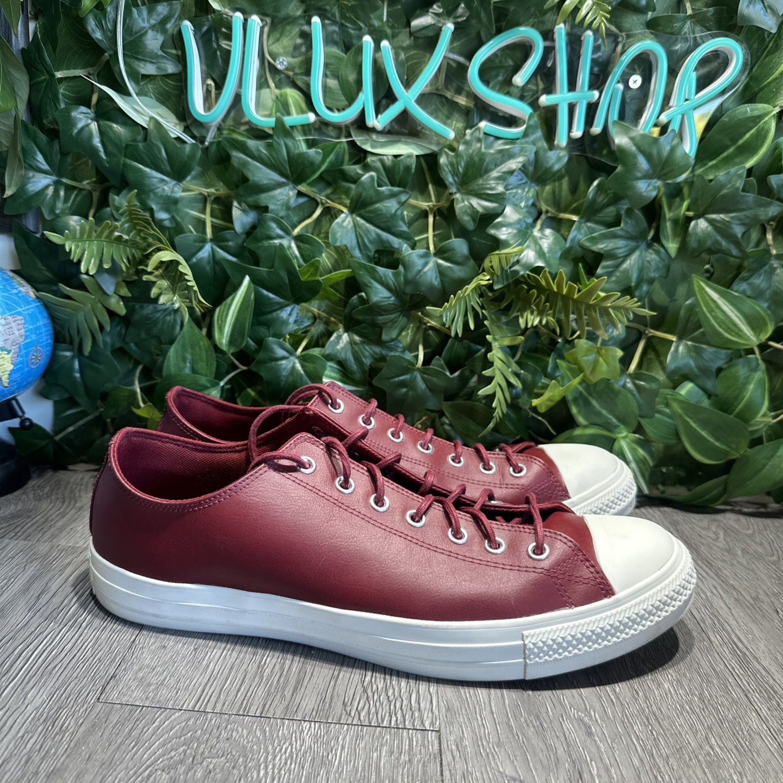 Converse All Star Low Red Leather Mens Size 13 Sneakers Shoes 