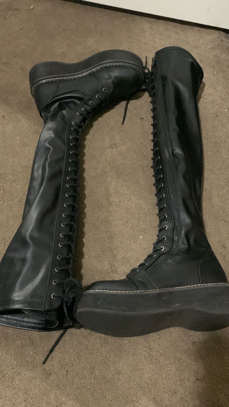 Demonia thigh high boots 