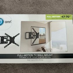 Brand New ONN Full Motion TV Wall Mount (47”-70”) – Dual Swivel Arms