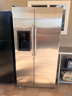 DOUBLE DOOR FRIDGE STAINLESS STEEL GE DOUBLE DOOR FRIDGE STAINLESS STEEL