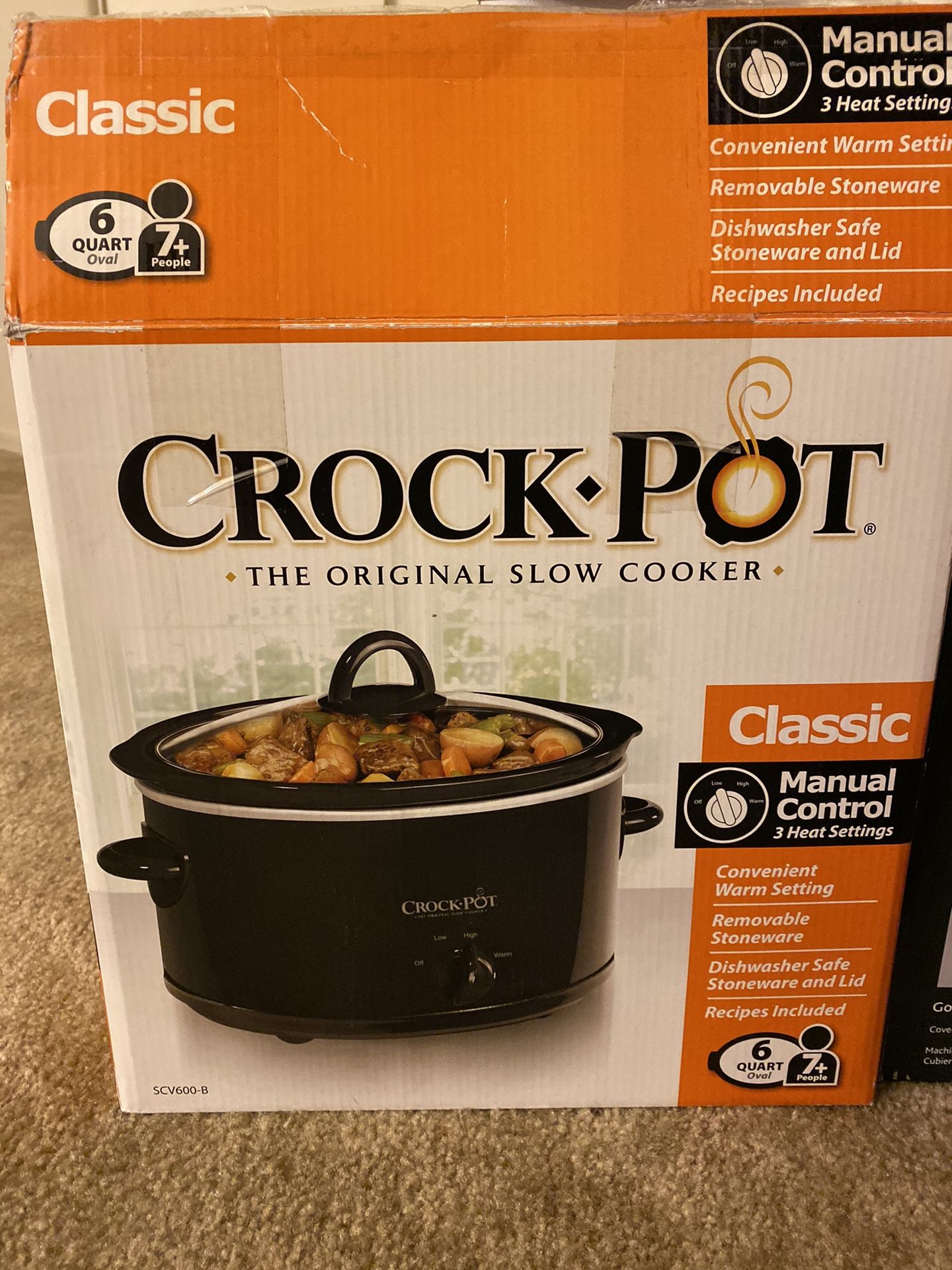 Crock-Pot 7-Quart Manual Slow Cooker, Black