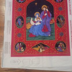 3  "Peace On Earth'' Christmas Decorative Panels Fabric